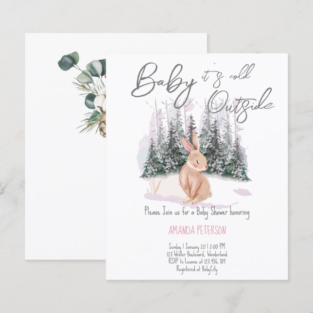 Budget Baby It's Cold Outside winter baby shower (Front/Back)