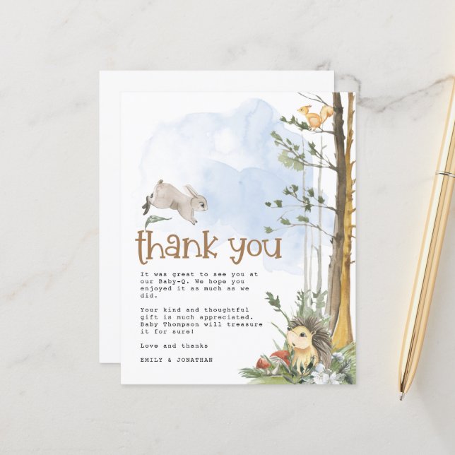 Budget Baby Q Backyard Baby Shower Thank You (Front/Back In Situ)