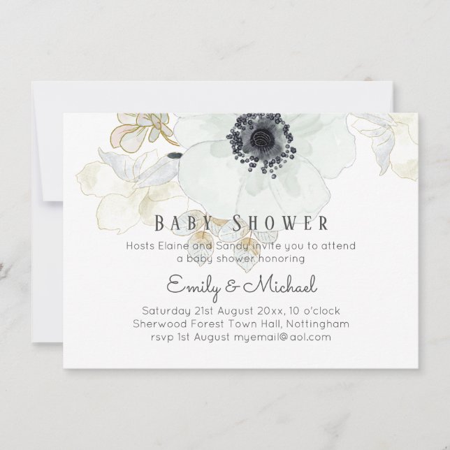 BUDGET Baby Shower Blue Anemone (Front)