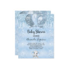 Budget Baby Shower blue elephant boy invitation