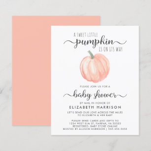 Budget Baby Shower By Mail Orange Pumpkin Invite