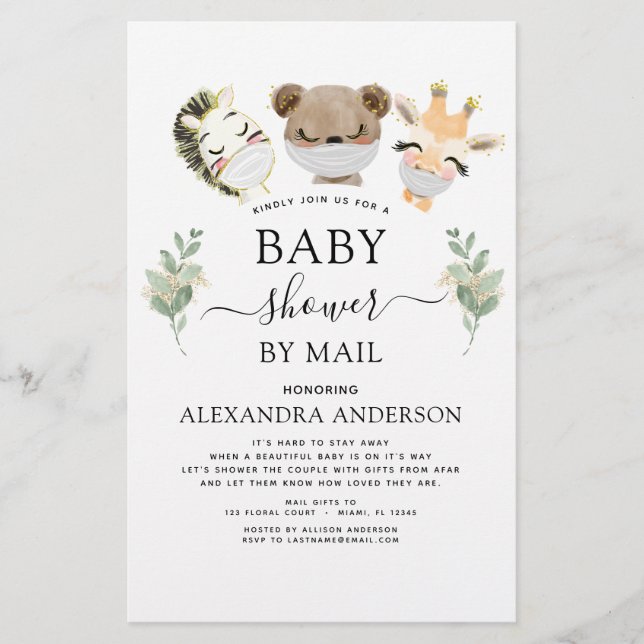Budget Baby Shower By Mail Woodland Invitation (Front)