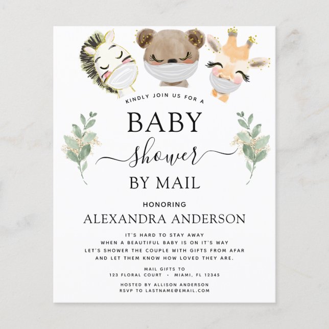 Budget Baby Shower By Mail Woodland Invitation Flyer (Front)