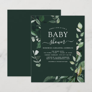 Budget Baby Shower Emerald Green Botanical