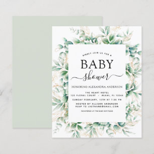 Budget Baby Shower Eucalyptus Botanical Geometric