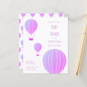 Budget Baby Shower Hot Air Balloon Invitation