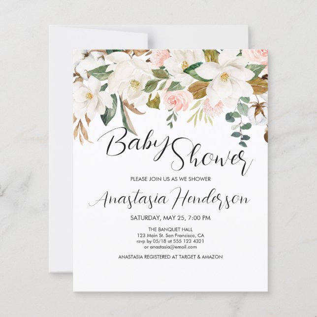 BUDGET Baby Shower Invitation. (Front)