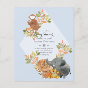 BUDGET Baby SHOWER Invitations - JUNGLE ANIMALS Flyer