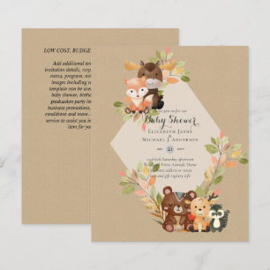BUDGET BABY SHOWER INVITATIONS - Woodland Animals