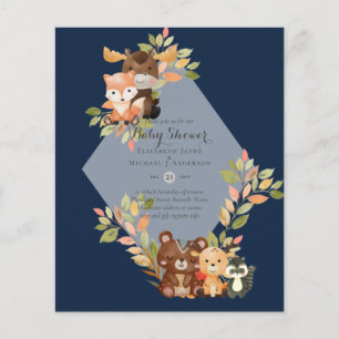 BUDGET BABY SHOWER INVITATIONS - Woodland Animals Flyer