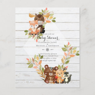 BUDGET BABY SHOWER INVITATIONS - Woodland Animals Flyer