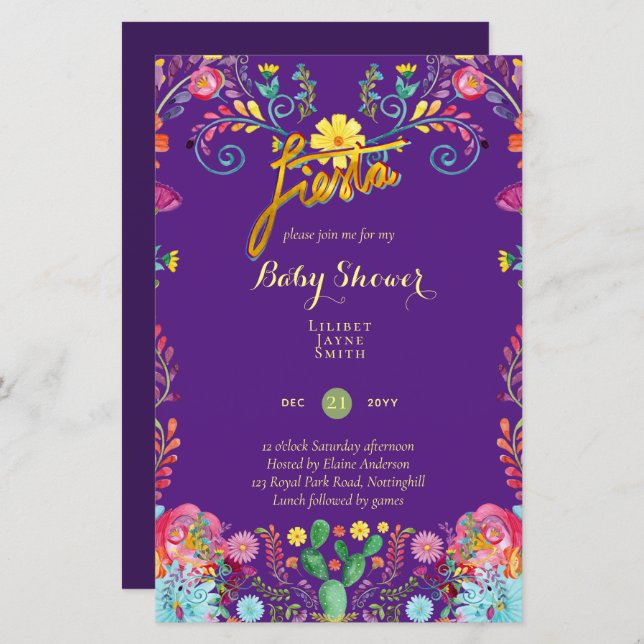 Budget Baby Shower Large Size Floral - Edit Colour (Front/Back)