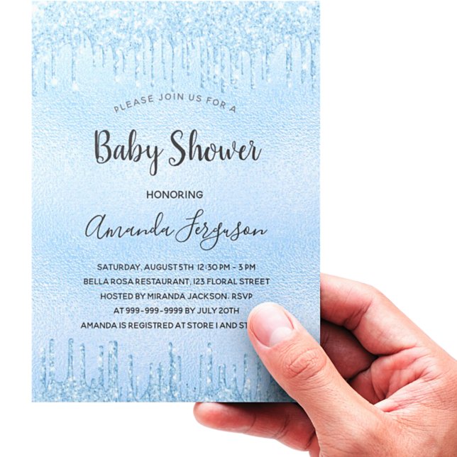 Budget Baby Shower light blue metal glitter boy (Creator Uploaded)