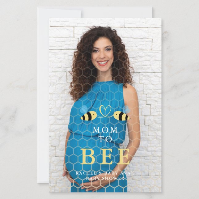 Budget Baby Shower Mum to Bee Quote Bees Photo (Front)