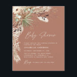 Budget baby shower pampas modern terracotta boho flyer<br><div class="desc">Budget baby shower pampas grass and eucalyptus modern boho elegant stylish photo party invitation design. In a contemporary terracotta,  sage green,  natural,  cream and black colorway.</div>
