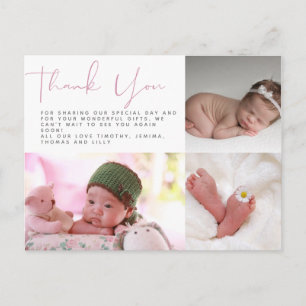 BUDGET Baby Shower PHOTO Collage Thank You Postcard