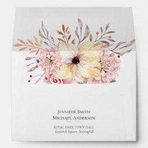 BUDGET Baby Shower Pink Peach Floral Envelope