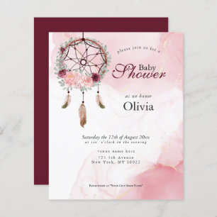 Budget Baby Shower Pink Rustic Dream Catcher