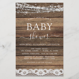 Budget Baby Shower Rustic Farmhouse Lace