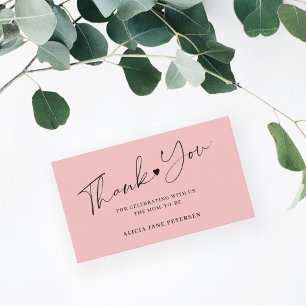 Budget baby shower script pink thank you enclosure card