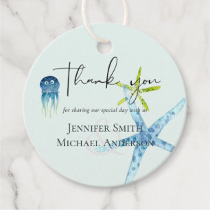 BUDGET Baby Shower Sea Life Octopus Starfish Favour Tags