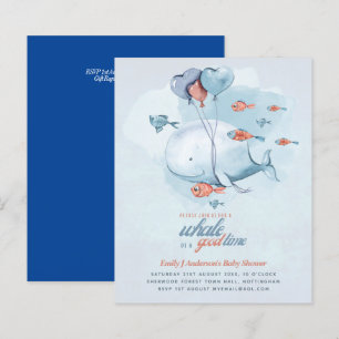 BUDGET Baby Shower Sea Life Whale Boys Blue Invite