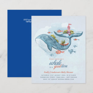 BUDGET Baby Shower Sea Life Whale Boys Blue Invite