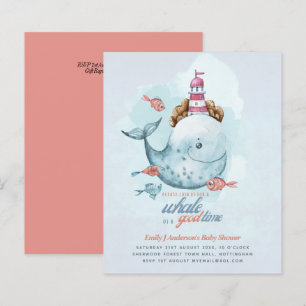 BUDGET Baby Shower Sea Life Whale Boys Blue Invite