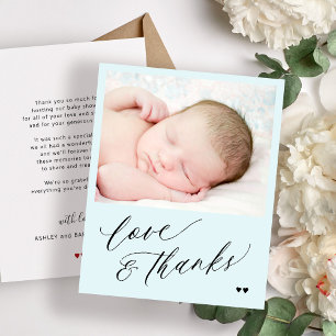 Budget baby shower simple photo thank you