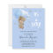 Budget Baby shower teddy bear boy blue invitation