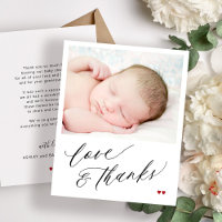 Budget baby shower thank you photo card