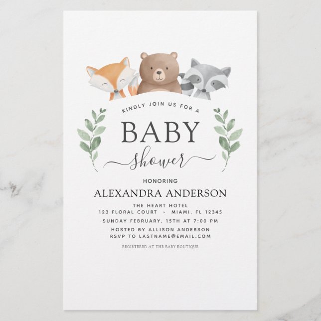 Budget Baby Shower Woodland Eucalyptus (Front)