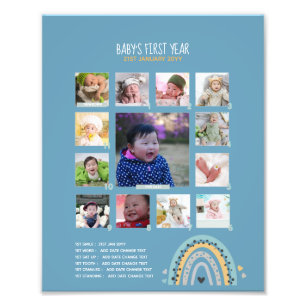 BUDGET Babys 1st Yr Grandparent PHOTO Keepsake Print