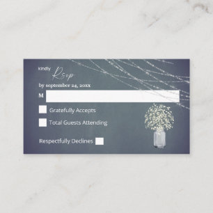 Budget Baby's Breath, BG Chalk 2SM No Meal RSVP Enclosure Card