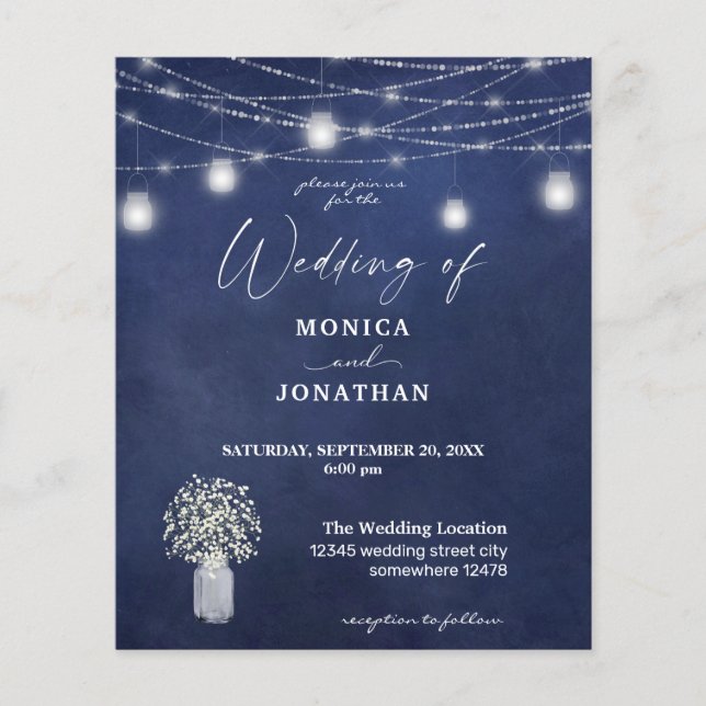 Budget Baby's Breath Blu Chalkboard String Lights  Flyer (Front)