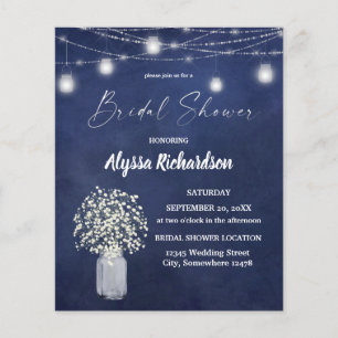 Budget Baby's Breath Chalk B Lights Bridal Shower Flyer