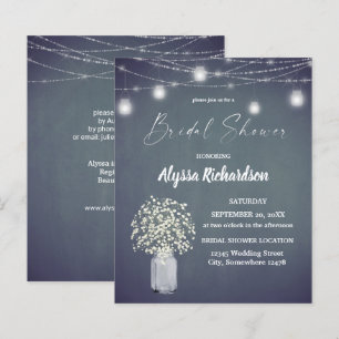 Budget Babys Breath Chalk BG Lights Bridal Shower