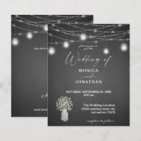Budget Baby's Breath, G Chalkboard, String Lights