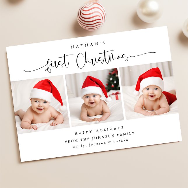 Budget Baby's First Christmas Photo Holiday Card (Creator Uploaded)