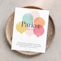 Budget balloon bunch birthday party invitation