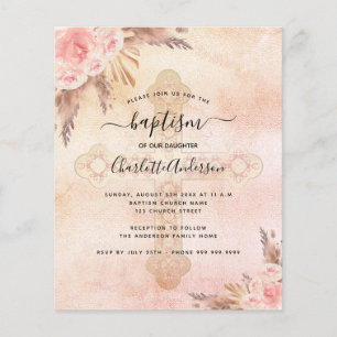 Budget baptism blush rose cross pampas grass
