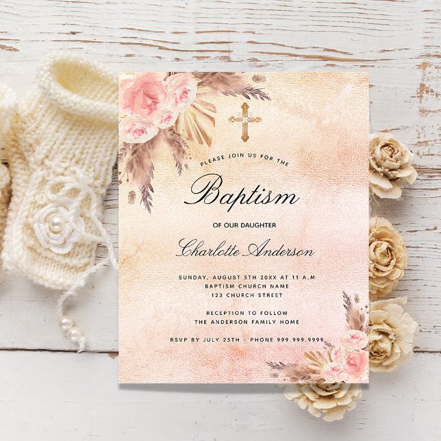 Budget baptism blush rose pampas grass script (Creator Uploaded)