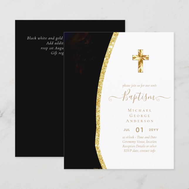 BUDGET Baptism Christening Communion INVITES (Front/Back)