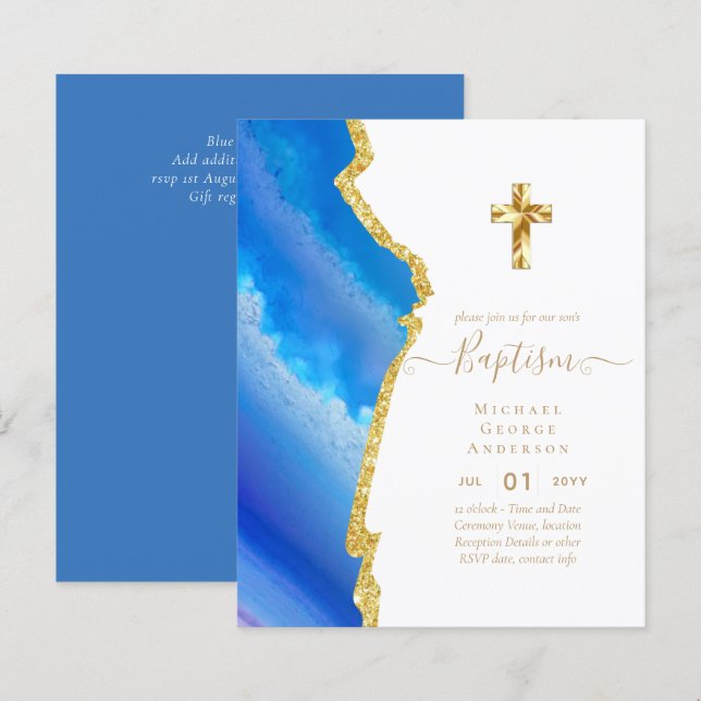 BUDGET Baptism Christening Communion INVITES (Front/Back)