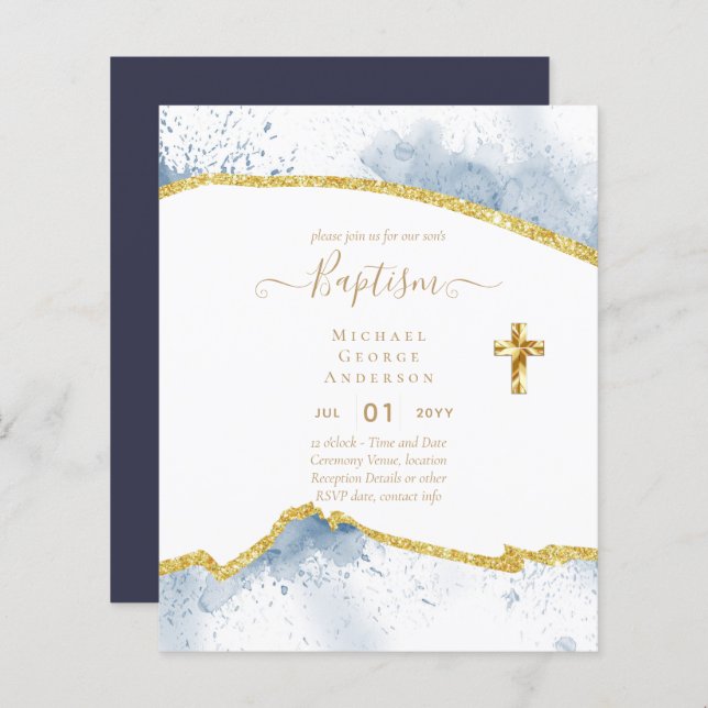 BUDGET Baptism Christening Communion INVITES (Front/Back)