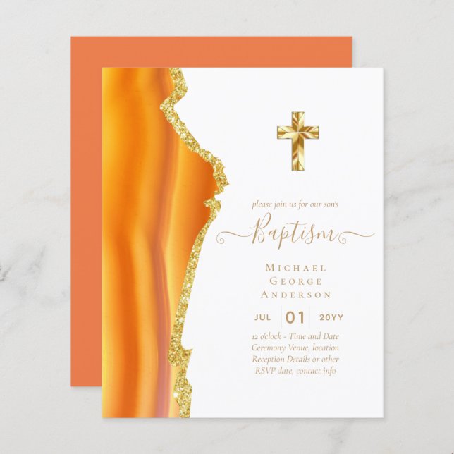BUDGET Baptism Christening Communion INVITES (Front/Back)