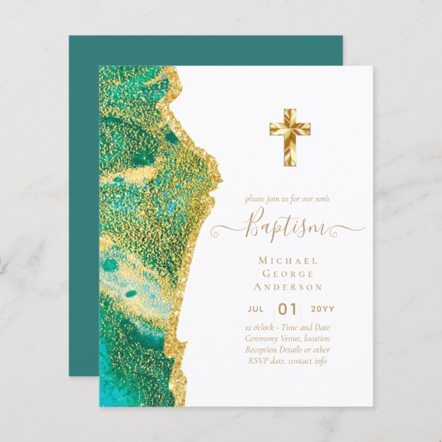 BUDGET Baptism Christening Communion INVITES (Front/Back)