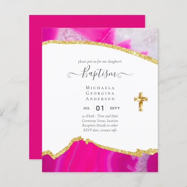 BUDGET Baptism Christening Communion INVITES (Front/Back)