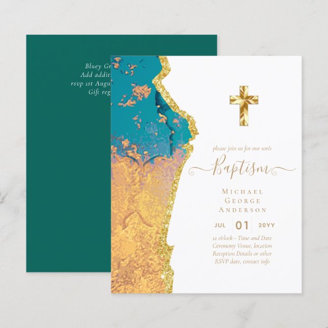 BUDGET Baptism Christening Communion INVITES (Front/Back)