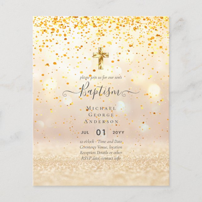 BUDGET Baptism Christening Communion INVITES Flyer (Front)